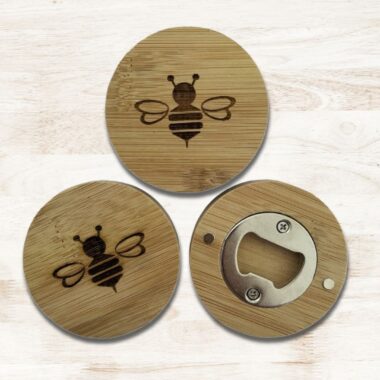 bamboo magnetic bottle opener - engraved eco friendly fridge opener by Crimson Laser